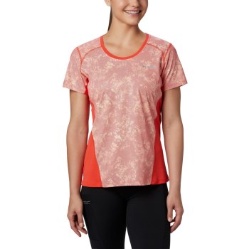 Columbia Solar Chill 2.0 Short Sleeve, Camiseta Rojos Para Mujer | 568943-ZTI